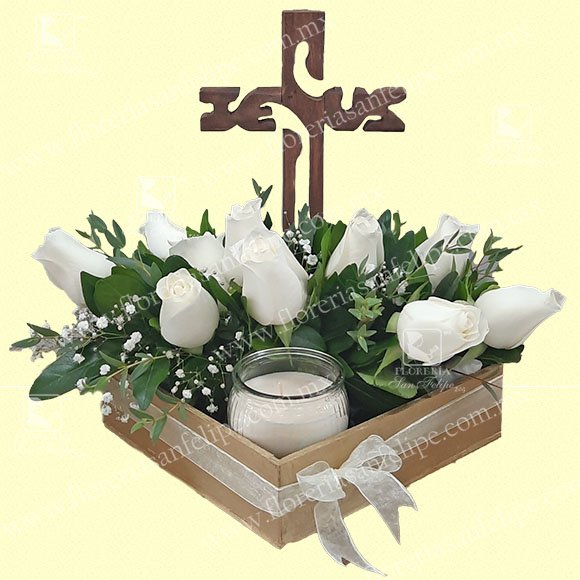 Arreglo Luctuoso con Cruz de Madera